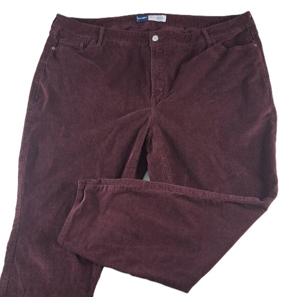 Old Navy High Rise Rockstar Super Skinny Corduroy Pants Women's Size 26 Burgundy - Picture 1 of 8